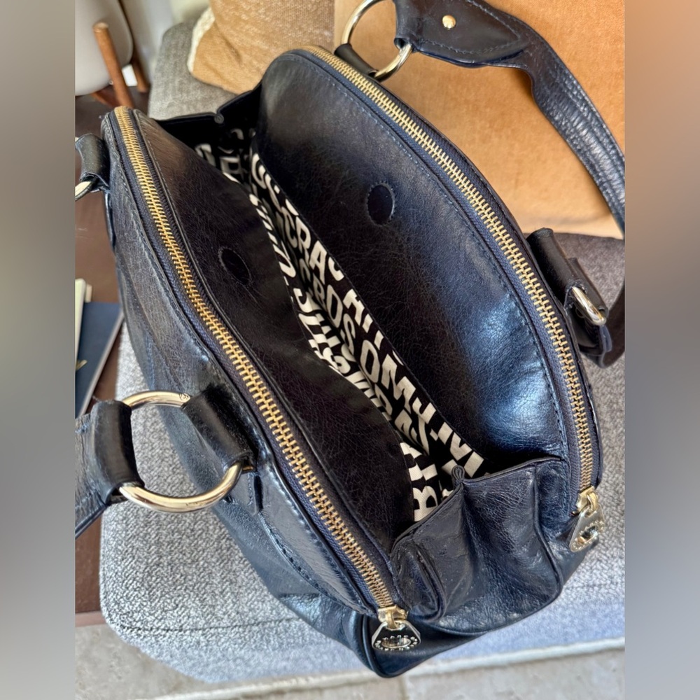 Marc by Marc Jacobs Dark Blue Leather Large Satchel with Silver/gold Hardware - Picture 7 of 15